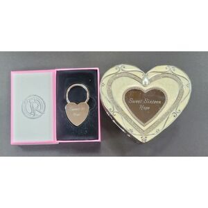 Things Remembered Regal Elegance Heart Jewelry Box & Key Ring - Engraved HOPE